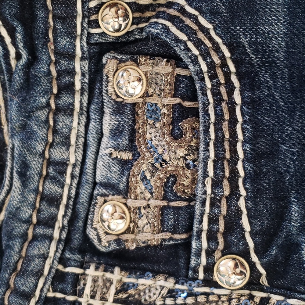 Rock Revival Ginger Easy Fit Jeans 28x30 Bootcut Thick Stitch Western Denim - Picture 6 of 16